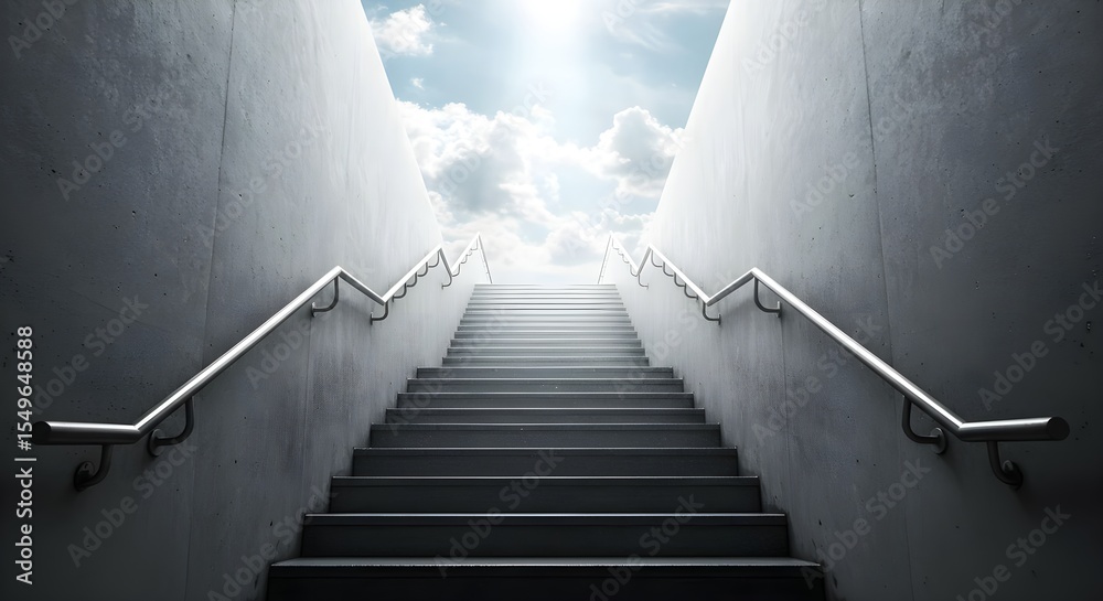 Fototapeta premium Stairs, Staircase, Stairway, Modern Staircase Leading to the Light