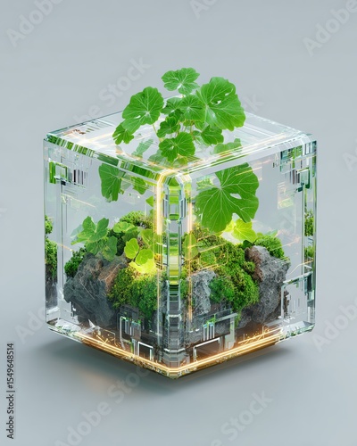 argriculture smart technology farming future A stunning glass terrarium featuring vibrant greenery, showcasing the beauty of nature within a modern design.