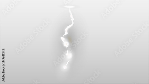 Powerful white lightning strike or electric discharge effect, perfect for conveying energy, shock, or dramatic weather phenomena, featuring a transparent background.