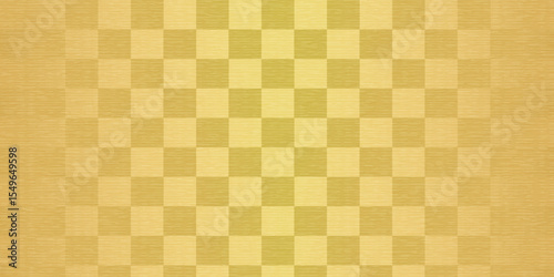 Japanese style background material for celebration. Checkered pattern (large pattern, golden, A3, A4 ratio)
