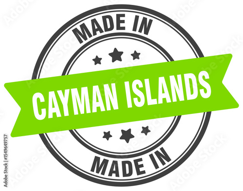 Made in Cayman Islands round sign. Made in Cayman Islands stamp.