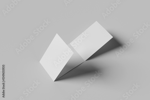 Blank A4 Landscape Tri-Fold Brochure Mockup