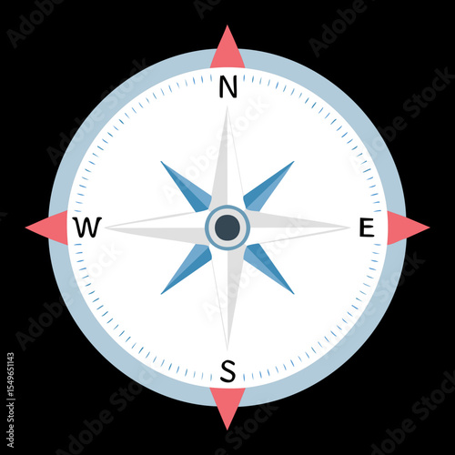 Elegant White Compass for Minimalist Direction Guidance