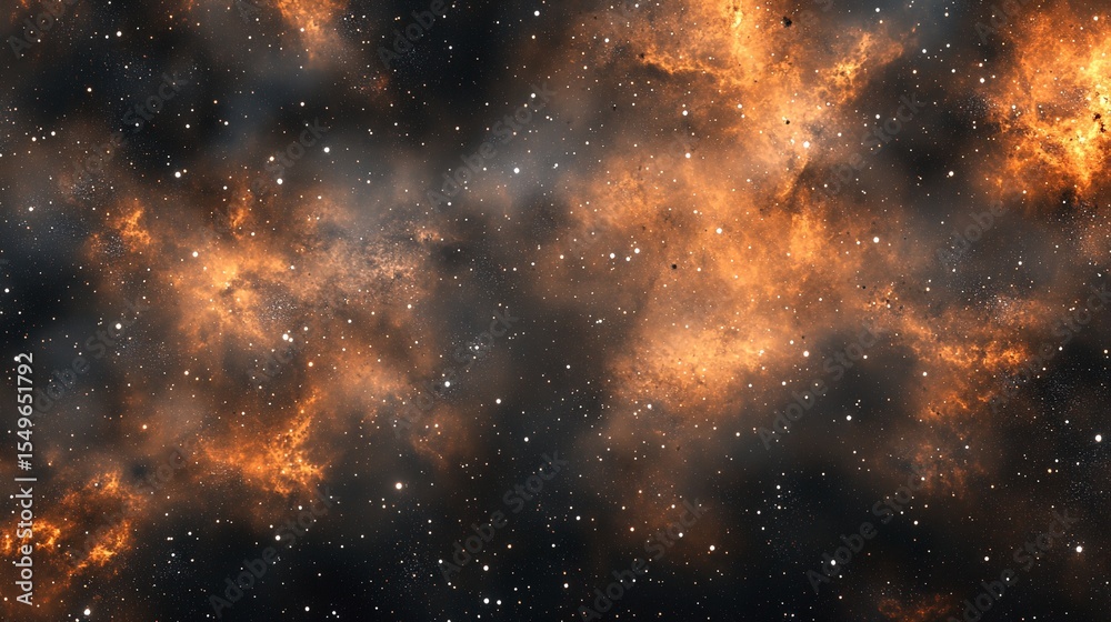Obraz premium Molten Skies – Fiery Clouds of a Distant Nebula in Deep Space