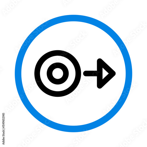 Blue line-in audio port icon for computer sound input identification