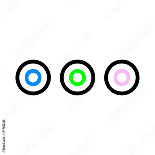 Color-coded triple audio port icon for line-in, line-out, and microphone jacks