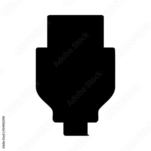 Solid HDMI plug icon for digital video and audio connection design