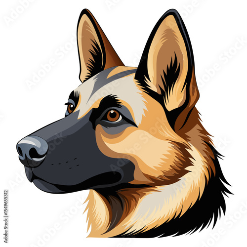 German Dog Shepherd Vector Illustration – German Shepherd Dog Shepherd Vector in Motion