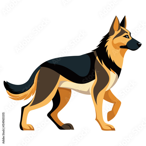 
German Dog Shepherd Vector Illustration – German Shepherd Dog Shepherd Vector Sitting