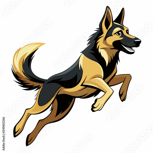 German Dog Vector Illustration – Majestic German Shepherd Profile