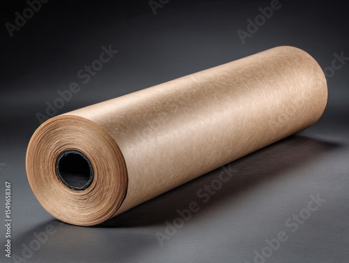 Roll of paper for stickers in crafting studio environment close-up view creative process