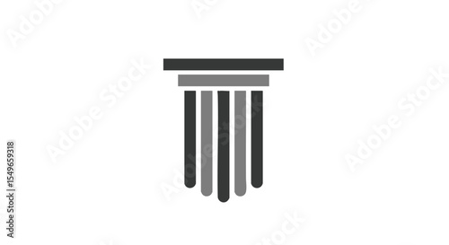 Abstract Minimalist Gray and Black Column Design, Modern Architectural Element, Geometric Shape, Simple Icon, Elegant Graphic, Vector Illustration