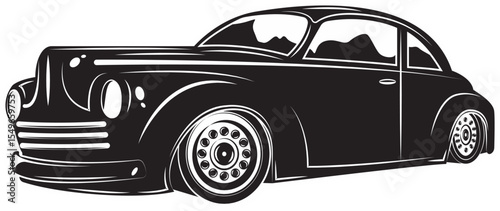 Classic Black Coupe Silhouette