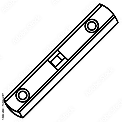 Precision Spirit Level Line Drawing Vector
