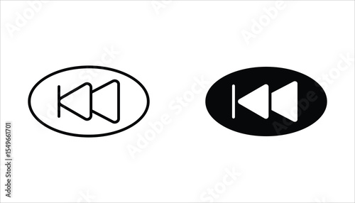 Double arrow glyph icon set. Rewinding button icon set. Navigation pointer, indicator. Vector illustration isolated on white background.