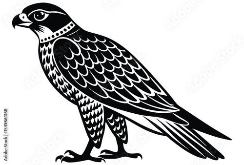 Falcon silhouette vector elements, Flying falcon flat icon illustration