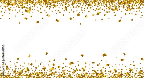 Gold, Confetti, Celebration, Golden Confetti Celebration Border