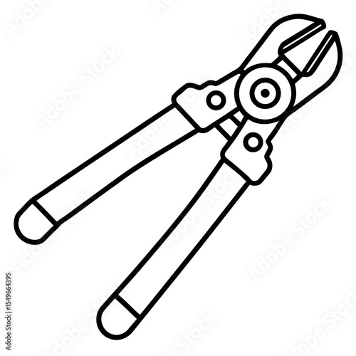 Rivet Gun Tool Outline Vector Design