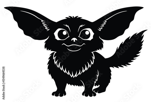 Cartoon gizmo silhouette vector elements, Cute gizmo flat icon illustration.