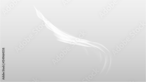 Elegant Wispy White Smoke Trail on Transparent Background for Atmospheric Grace, Vapors, and Soft Effects