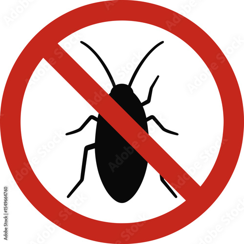 No cockroach sign depicting pests control and disinfection