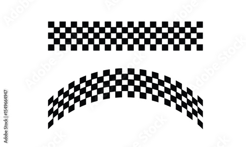 Racing flag vector icon on white background. Checkered flag. start and finish crossed flag. Racing flag.	