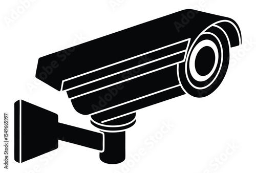 Flat Security Camera Silhouette Vector Elements Icon Design Perfect for CCTV and Safety