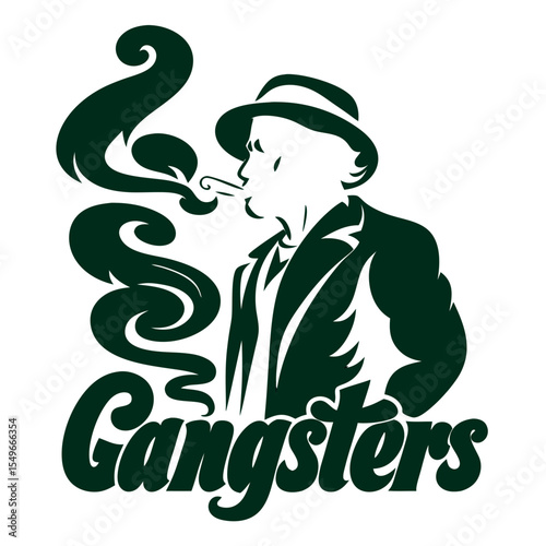 Smoking vector illustration of a man with a cocktail