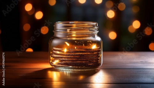 sleek glass jar reflects light promising indulgence