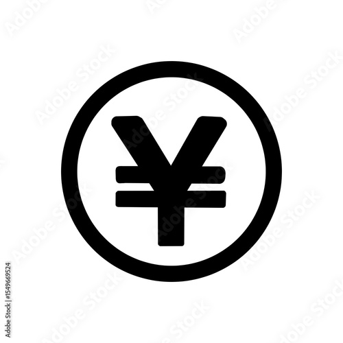 Yen Symbol Icon – Japanese Currency Mark in Circle Vector・円マークのアイコン／日本円通貨シンボルのベクター素材