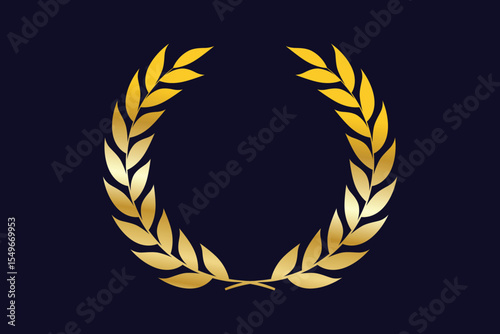 golden laurel wreath vector illustration