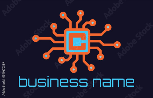 Letter C Computer, Technology, Microchip, or Processor Logo Template