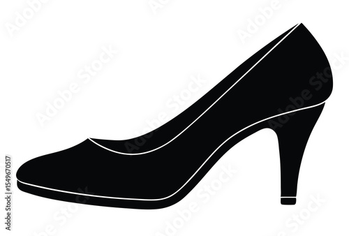 Woman footwear silhouette vector elements, Stylish Shoe flat icon illustration clipart.