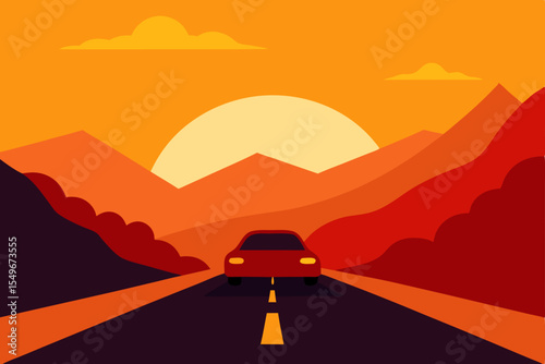 Sunset Road Trip A Scenic Drive into the Mountains