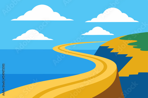 Coastal Road Winding Along Dramatic Cliffs A Scenic Seaside Journey