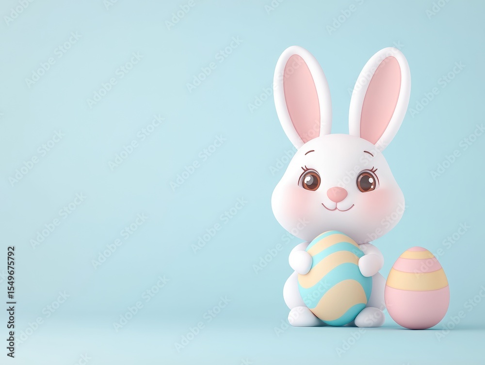 Fototapeta premium Cute Easter Bunny with Eggs