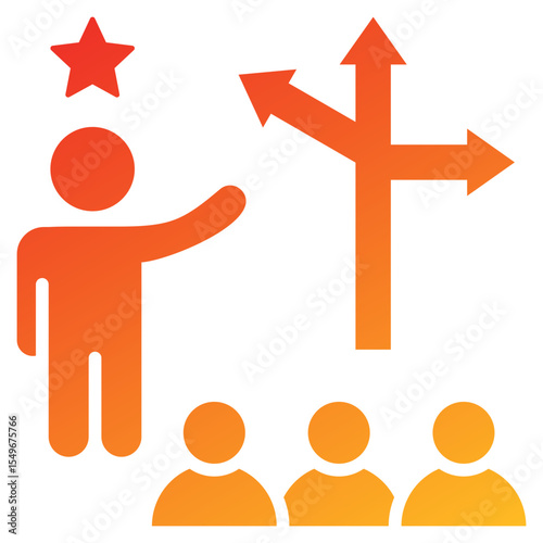 Leadership Behavior Glyph Gradient Icon