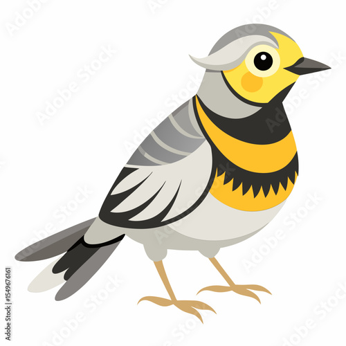 Lawrence’s Goldfinch Vector Illustration – Stylized Finch with Unique Feather Patterns