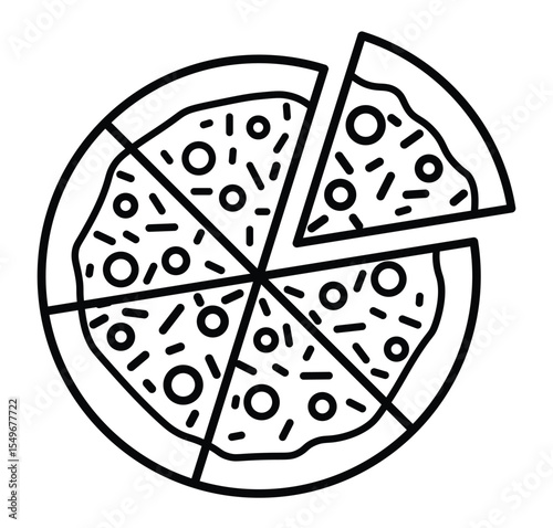 Pizza slice line icon Editable stroke. Vector