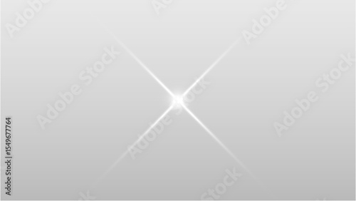White X-Shape Lens Flare Effect - Bright Star Glow Overlay with Transparent Background PNGs for Digital Enhancement