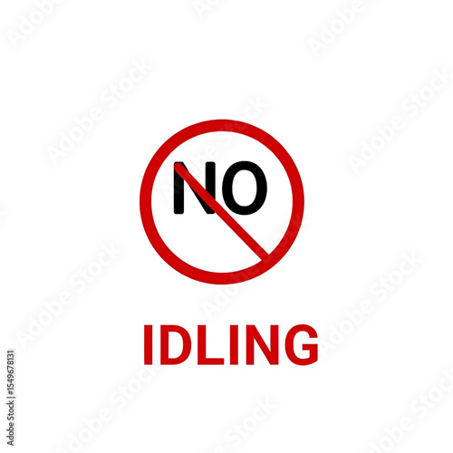 No idling sign isolated on white background vector illustration.