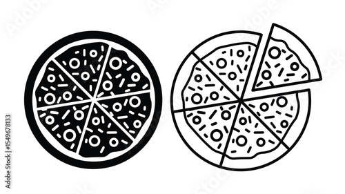 Pizza slice line icon Editable stroke. Vector