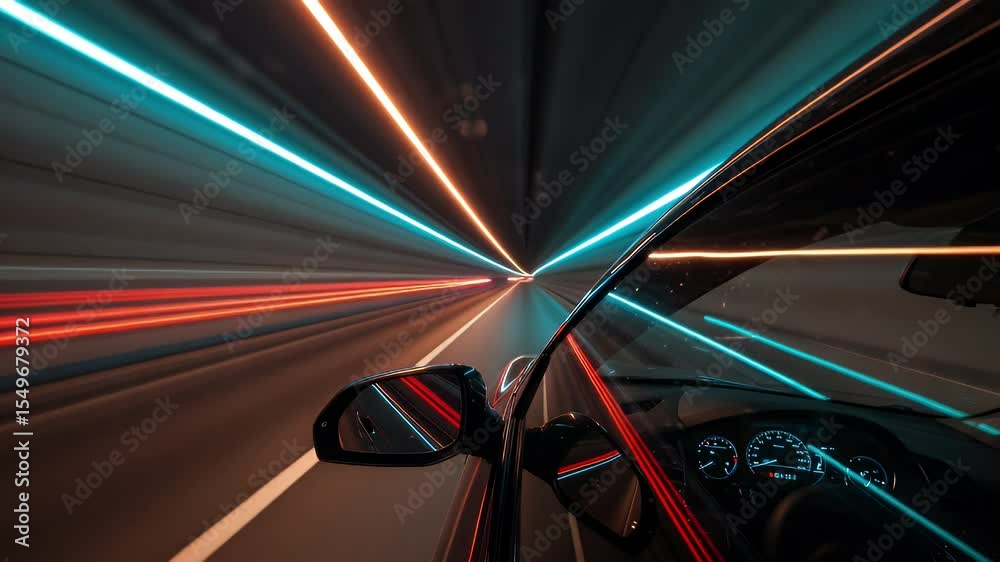 Night driving through a tunnel (1)