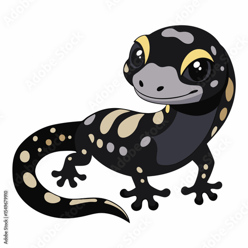 Terrarium Lizard Leopard Gecko Morphs Vector Illustration – Cute Cartoon Lizard Leopard Geckos in Various Colors