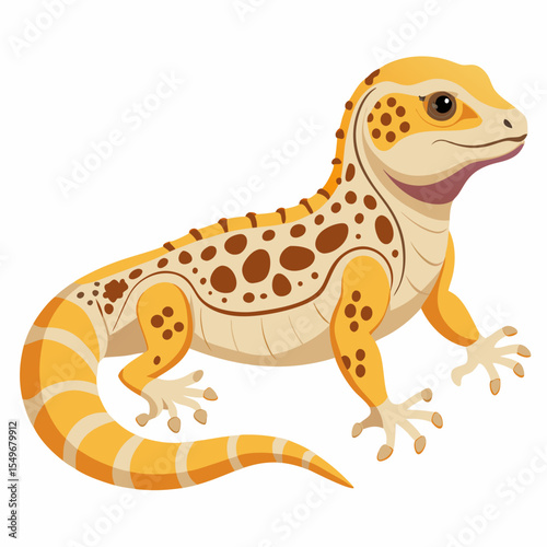 Terrarium Lizard Leopard Gecko Morphs Vector Illustration – Bright Morphs with Unique Spots