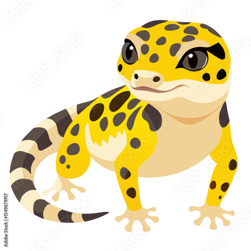 Terrarium Lizard Leopard Gecko Morphs Vector Illustration – Vector Art Showing Colorful Gecko Patterns
