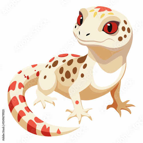 Terrarium  Lizard Leopard Gecko Morphs Vector Illustration – Morph Variations in Lizard Leopard Gecko Species