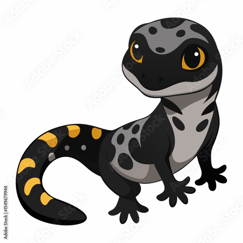 Terrarium Lizard Leopard Gecko Morphs Vector Illustration – Pet Morphs in Various Colors and Spots