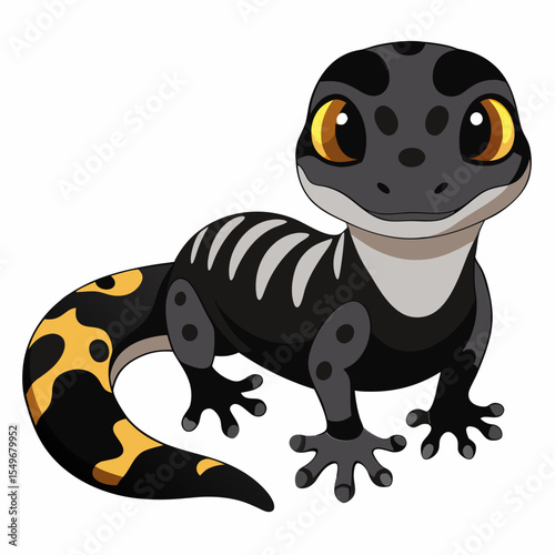Terrarium Lizard Leopard Gecko Morphs Vector Illustration – Detailed Morph Patterns on Geckos