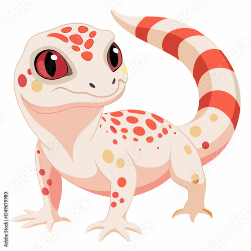 Terrarium Lizard Leopard Gecko Morphs Vector Illustration – Vector Clipart of Gecko Color Variations